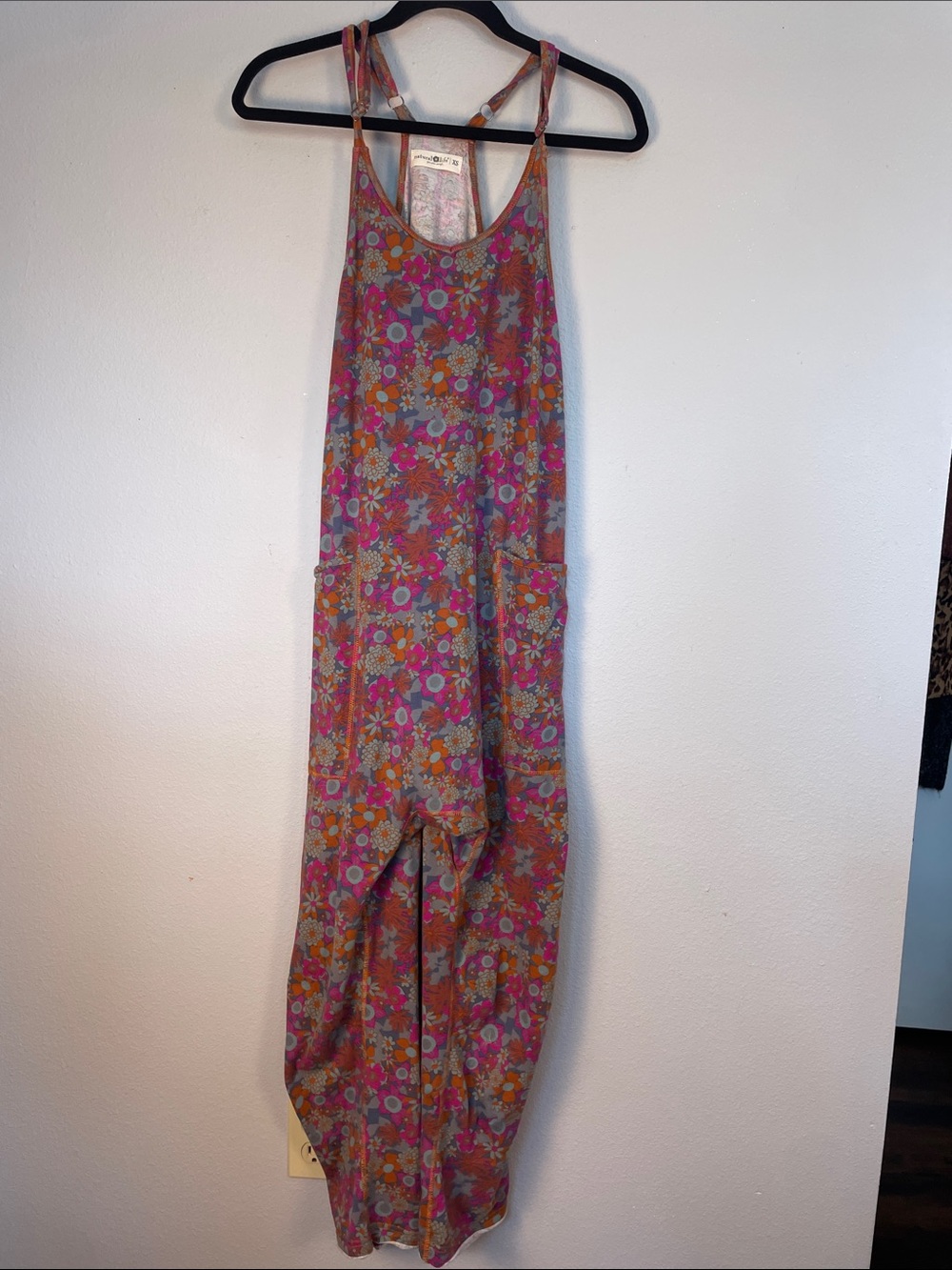 Natural Life Lucy Harem Jumpsuit XS Retro Floral Boho Pockets